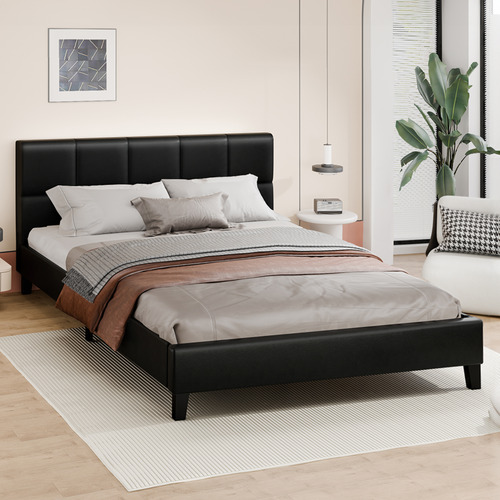 Anisa Faux Leather Platform Bed