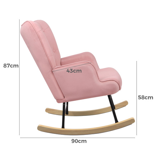 Collin Velvet Rocking Chair