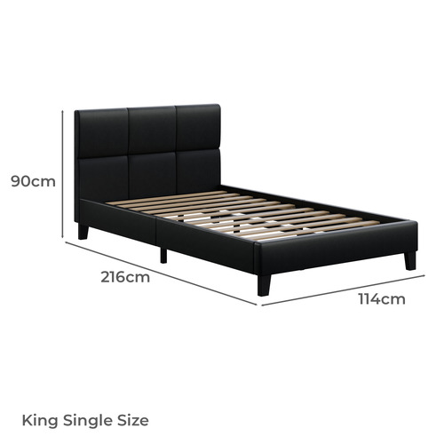 Anisa Faux Leather Platform Bed