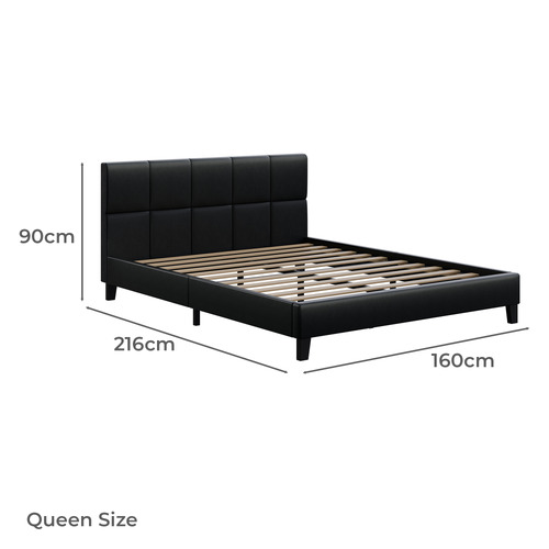 Anisa Faux Leather Platform Bed