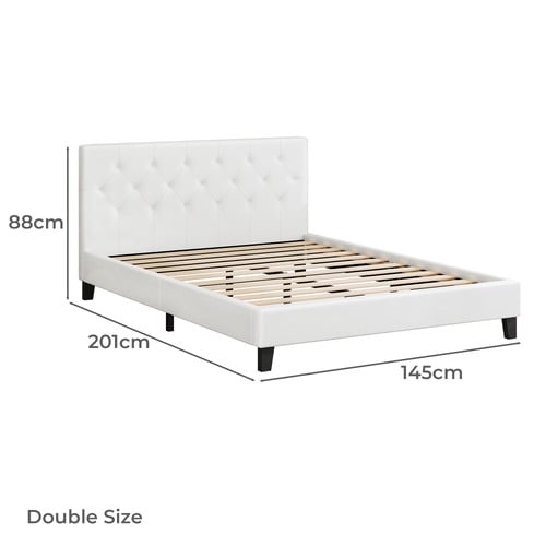 White Esmee Faux Leather Bed Frame