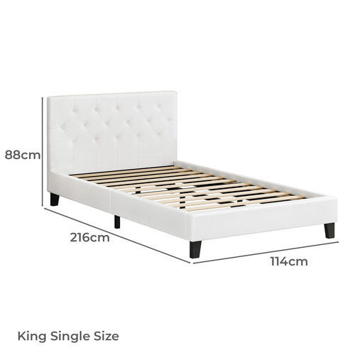 White Esmee Faux Leather Bed Frame