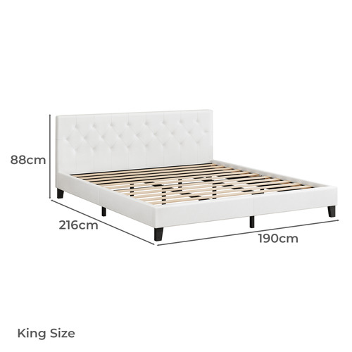 White Esmee Faux Leather Bed Frame