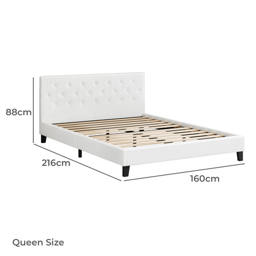 White Esmee Faux Leather Bed Frame