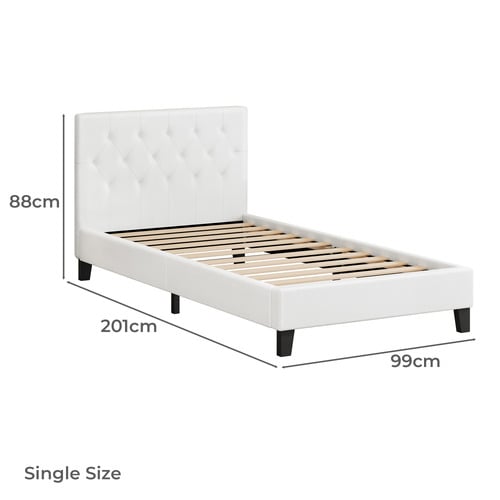 White Esmee Faux Leather Bed Frame