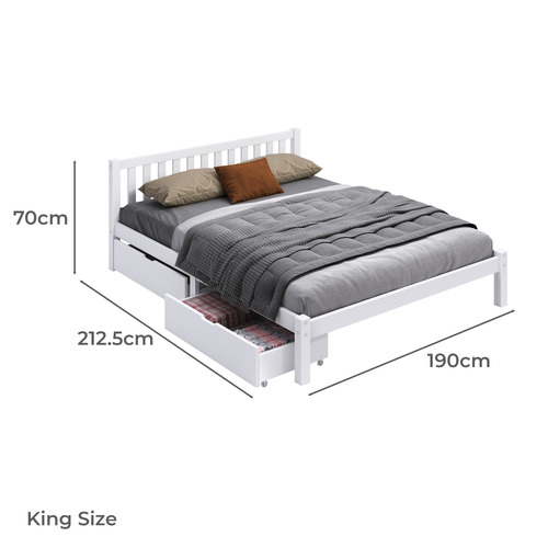 Hazel Pine Wood Bed with Storage