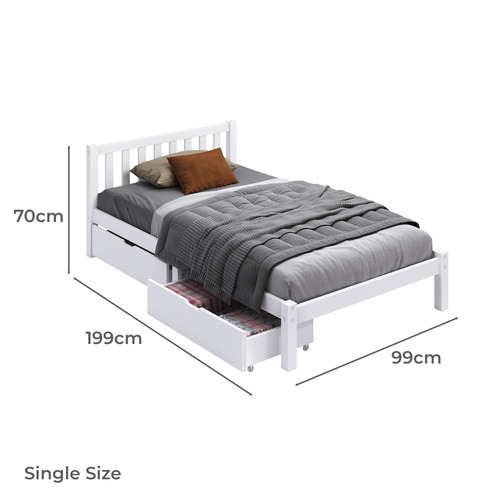 Hazel Pine Wood Bed with Storage