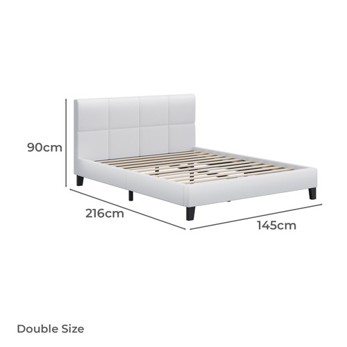 White Cassandra Faux Leather Bed Frame
