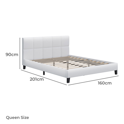 White Cassandra Faux Leather Bed Frame