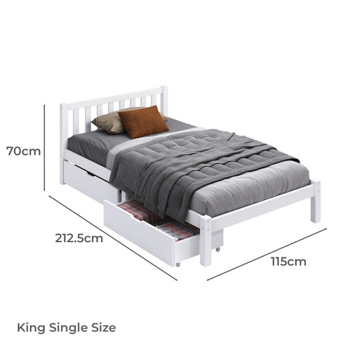Hazel Pine Wood Bed with Underbed Storage