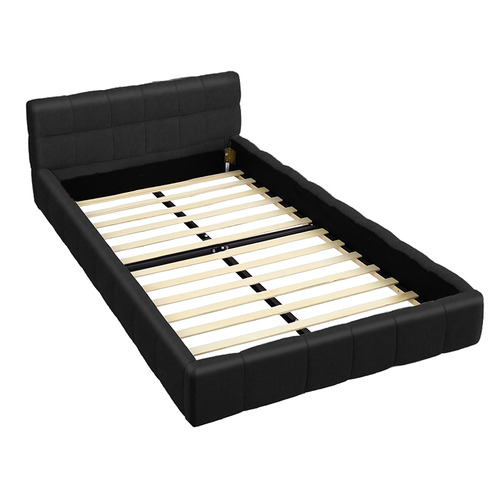 Black Ellie May Faux Leather Platform Bed