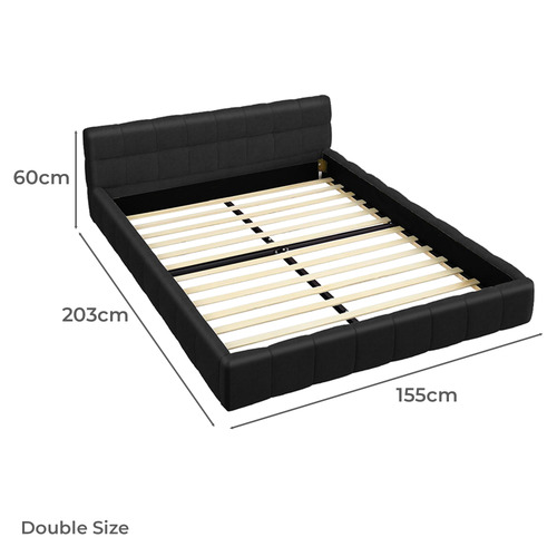 Black Ellie May Faux Leather Platform Bed
