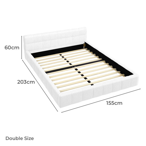 White Ellie May Faux Leather Platform Bed