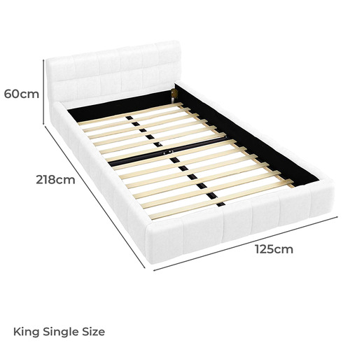White Ellie May Faux Leather Platform Bed