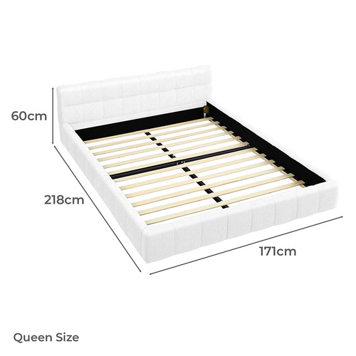 White Ellie May Faux Leather Platform Bed