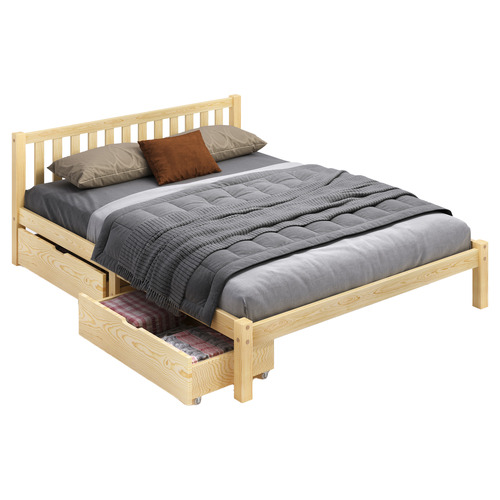 Natural-Hazel-Pine-Wood-Bed-with-Underbed-Storage