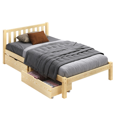 Natural-Hazel-Pine-Wood-Bed-with-Underbed-Storage
