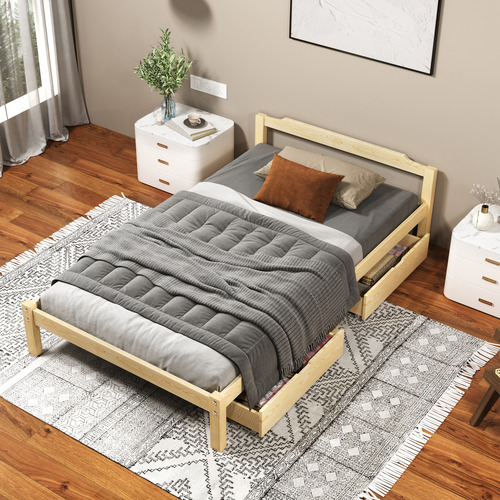 Kaeda-Pine-Wood-Bed-with-Storage