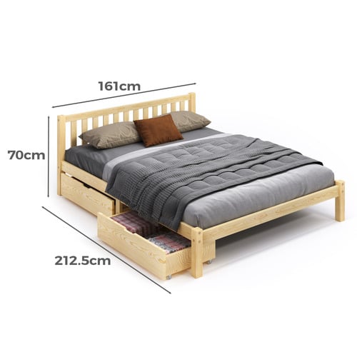 Natural-Hazel-Pine-Wood-Bed-with-Underbed-Storage