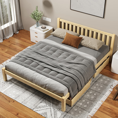 Natural-Hazel-Pine-Wood-Bed-with-Underbed-Storage