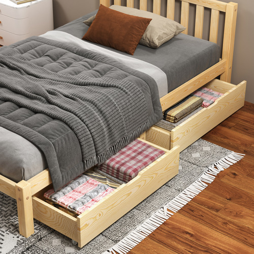 Natural-Hazel-Pine-Wood-Bed-with-Underbed-Storage