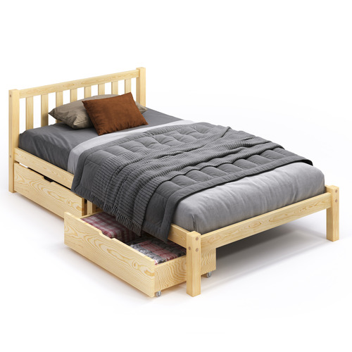 Natural-Hazel-Pine-Wood-Bed-with-Underbed-Storage