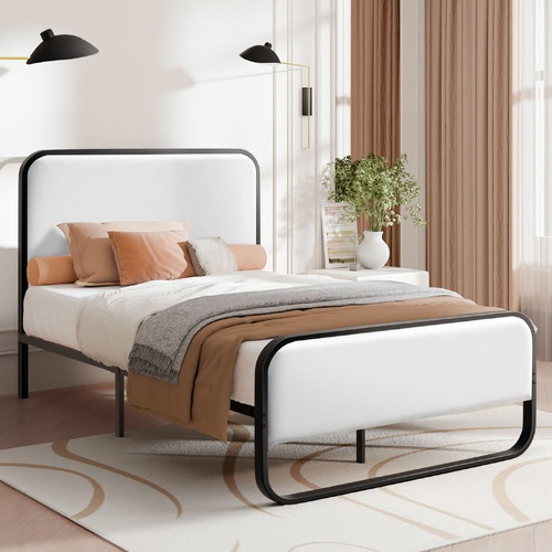 Leuan Faux Leather Platform Bed