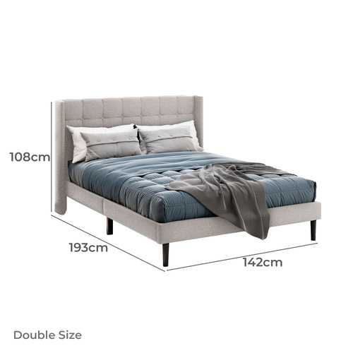 Beige Hobbs Linen Bed Frame