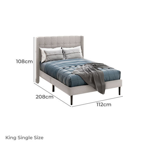 Beige Hobbs Linen Bed Frame