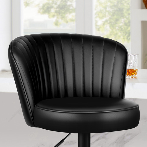 82cm Vermillion Faux Leather Adjustable Bar Stools