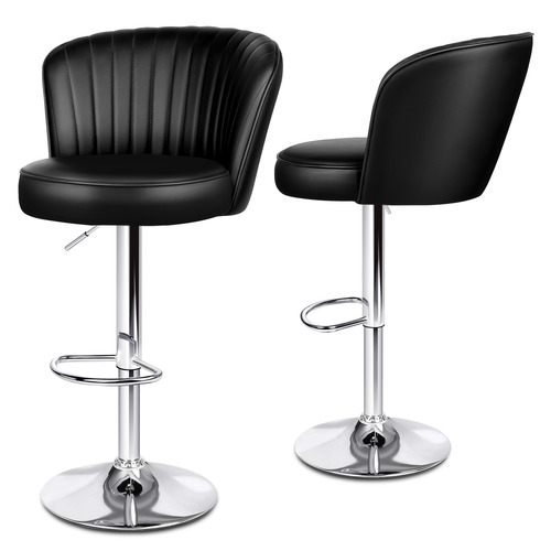 82cm Vermillion Faux Leather Adjustable Bar Stools