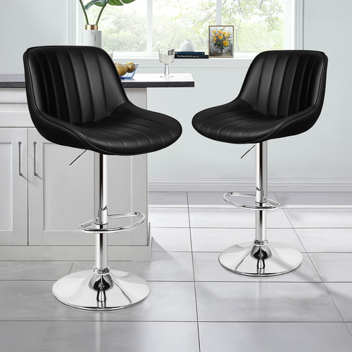 90cm Vitesse Faux Leather Adjustable Bar Stools