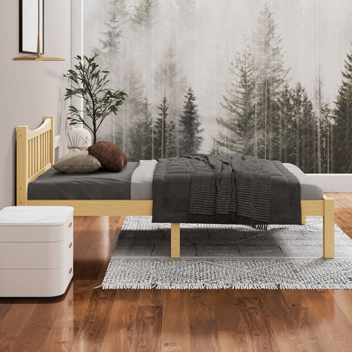 Natural Carmilla Pine Wood Bed Frame