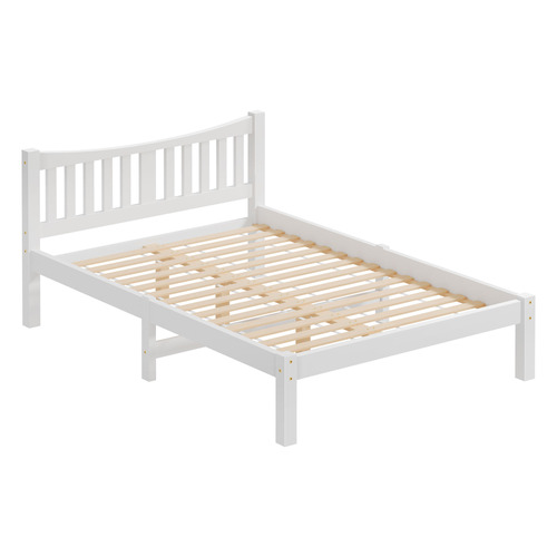 White Carmilla Pine Wood Bed Frame