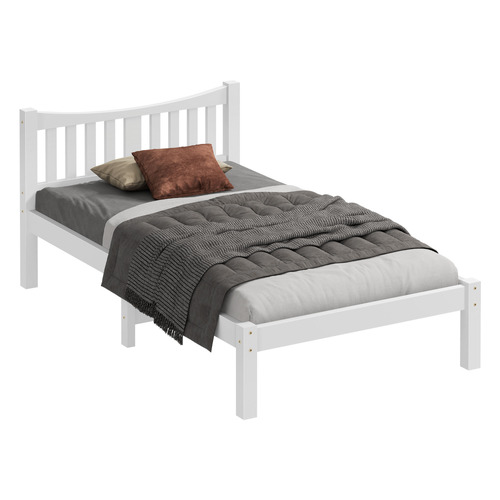 White Carmilla Pine Wood Bed Frame