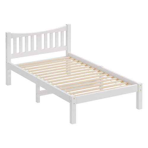 White Carmilla Pine Wood Bed Frame