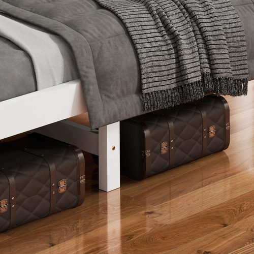 White Carmilla Pine Wood Bed Frame