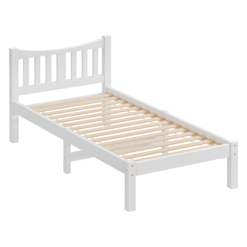 White Carmilla Pine Wood Bed Frame
