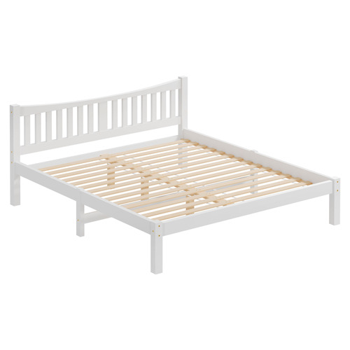 White Carmilla Pine Wood Bed Frame