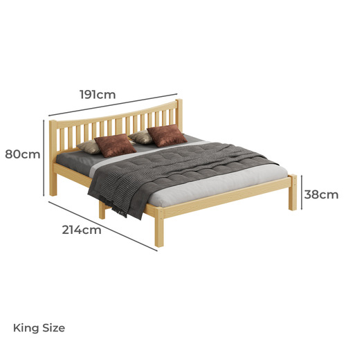 Natural Carmilla Pine Wood Bed Frame