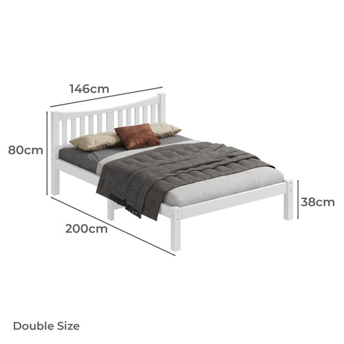 White Carmilla Pine Wood Bed Frame