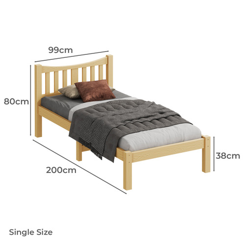 Natural Carmilla Pine Wood Bed Frame