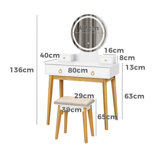 2 Piece Sienna Dressing Table & Stool Set