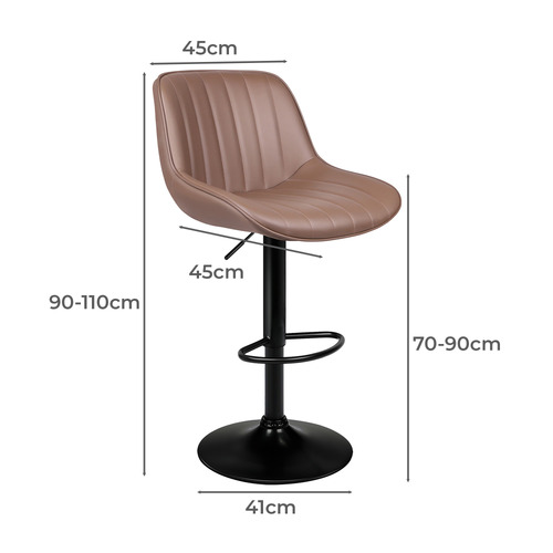 90cm Avalache Faux Leather Adjustable Bar Stool