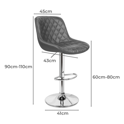 80cm Nunnally Faux Leather Adjustable Bar Stools