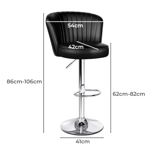 Vermillion Faux Leather Adjustable Bar Stools