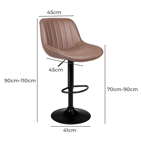 Avalache Faux Leather Adjustable Bar Stool