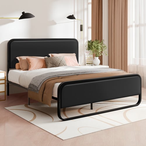 Black-Stephan-Faux-Leather-Bed-Frame