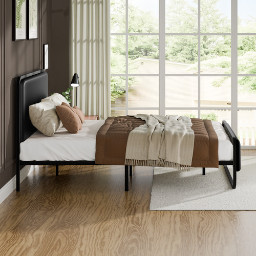 Black-Stephan-Faux-Leather-Bed-Frame