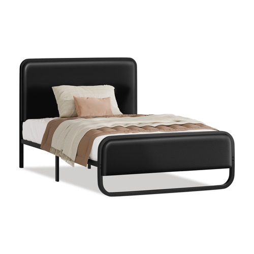Black-Stephan-Faux-Leather-Bed-Frame